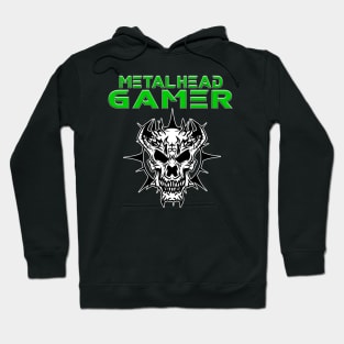 Metalhead Gamer Demon Skull Green Hoodie